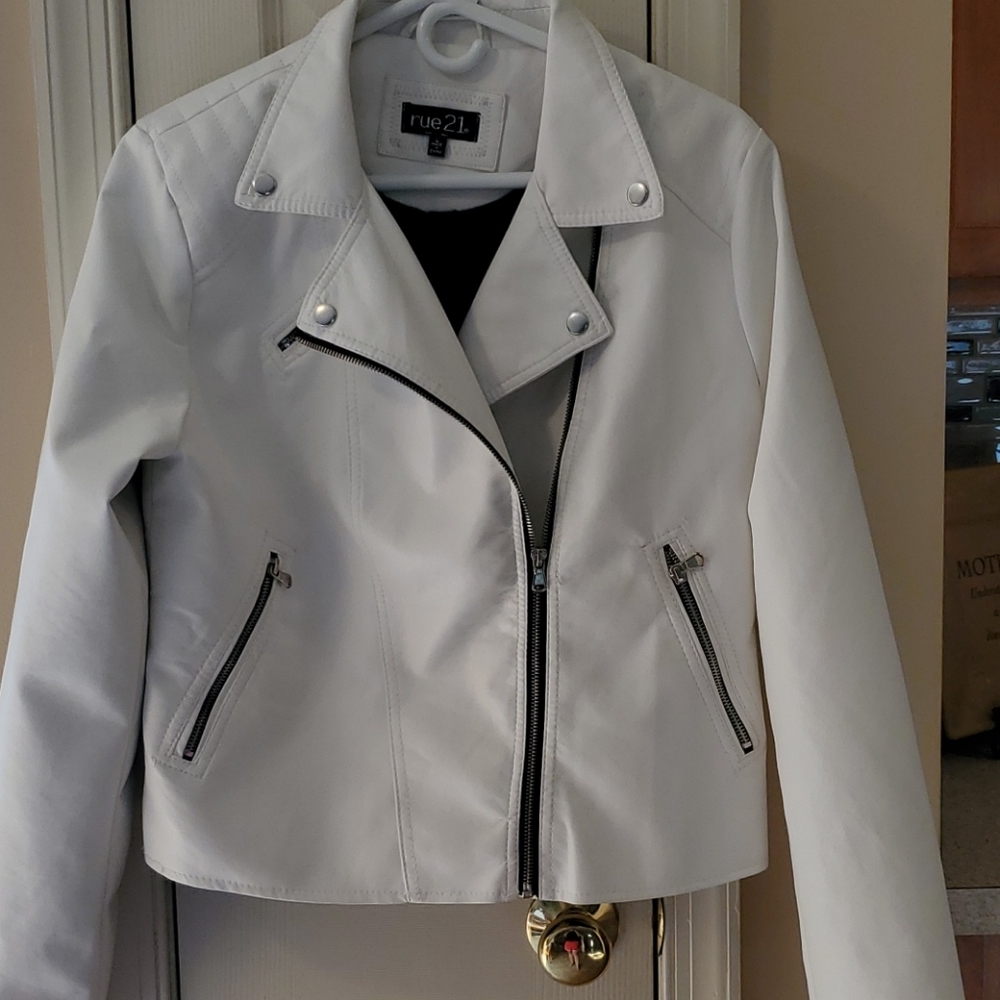 White biker jacket